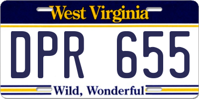 WV license plate DPR655