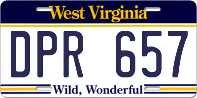 WV license plate DPR657