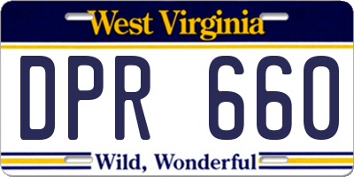 WV license plate DPR660