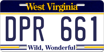 WV license plate DPR661