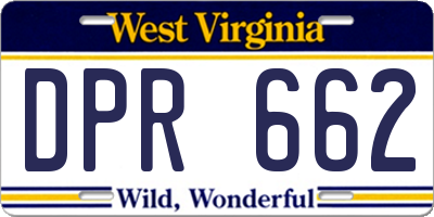 WV license plate DPR662