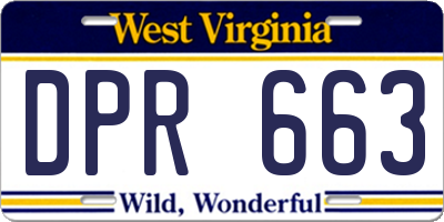 WV license plate DPR663