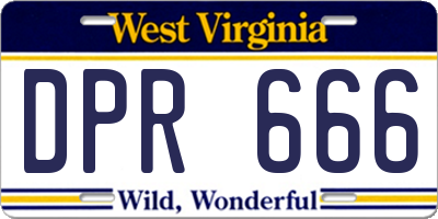 WV license plate DPR666