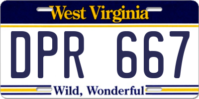 WV license plate DPR667