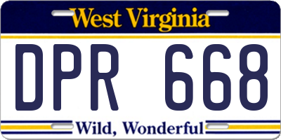 WV license plate DPR668