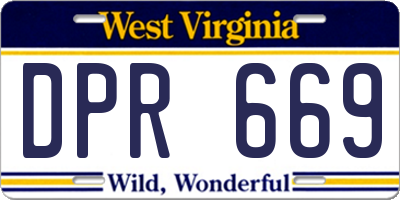 WV license plate DPR669
