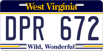 WV license plate DPR672