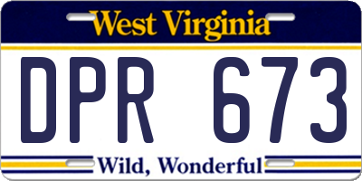 WV license plate DPR673