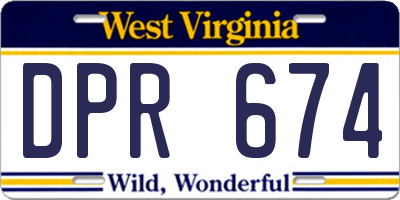 WV license plate DPR674