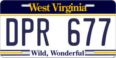 WV license plate DPR677