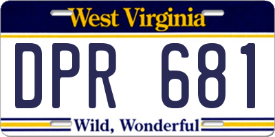 WV license plate DPR681