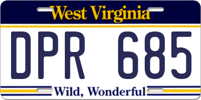 WV license plate DPR685