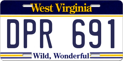 WV license plate DPR691