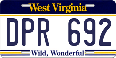WV license plate DPR692