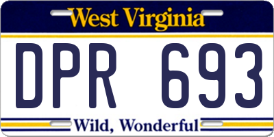 WV license plate DPR693