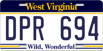 WV license plate DPR694