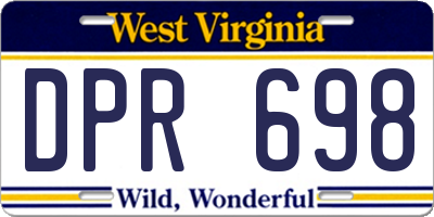 WV license plate DPR698