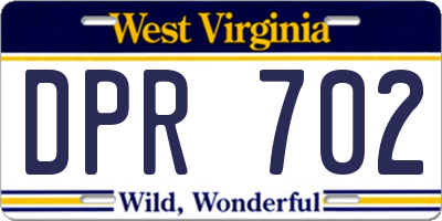 WV license plate DPR702