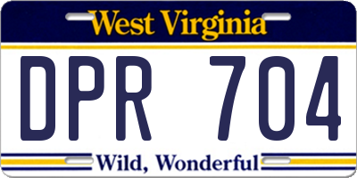 WV license plate DPR704