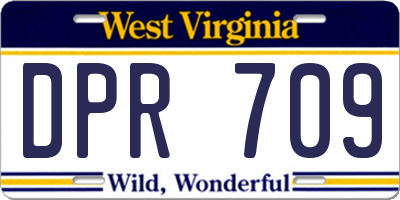 WV license plate DPR709