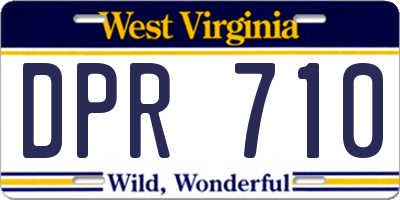 WV license plate DPR710