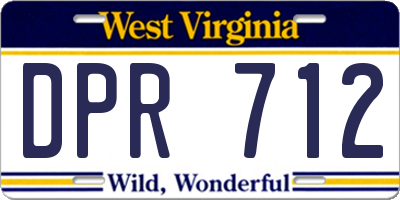 WV license plate DPR712