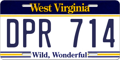 WV license plate DPR714