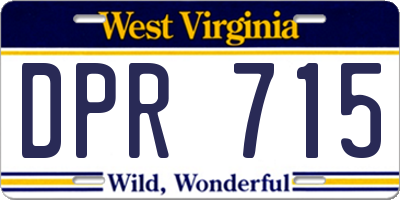 WV license plate DPR715