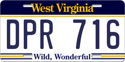 WV license plate DPR716