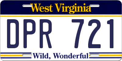 WV license plate DPR721