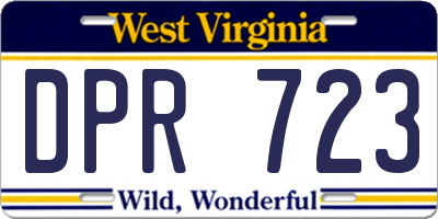 WV license plate DPR723