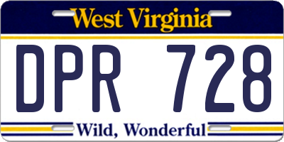 WV license plate DPR728