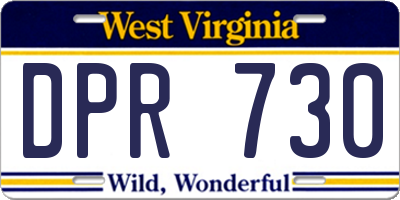 WV license plate DPR730