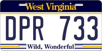 WV license plate DPR733