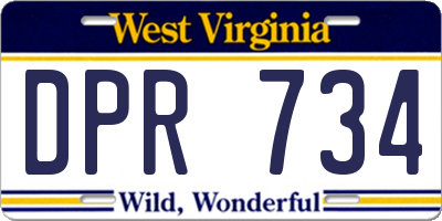 WV license plate DPR734
