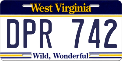 WV license plate DPR742