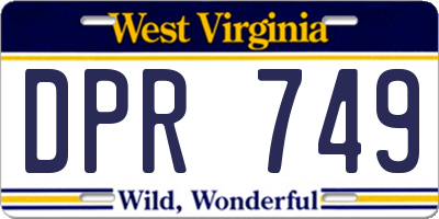 WV license plate DPR749