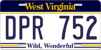 WV license plate DPR752