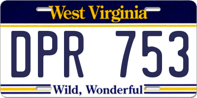 WV license plate DPR753