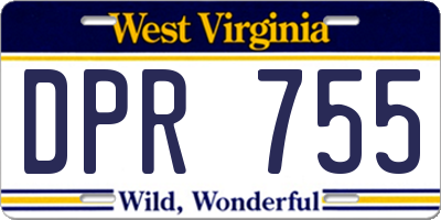 WV license plate DPR755