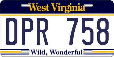 WV license plate DPR758