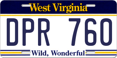 WV license plate DPR760