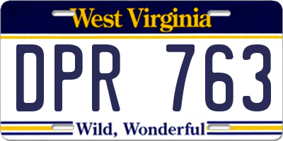 WV license plate DPR763