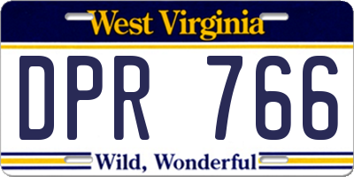 WV license plate DPR766