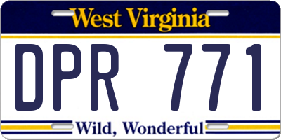 WV license plate DPR771