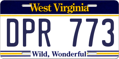 WV license plate DPR773