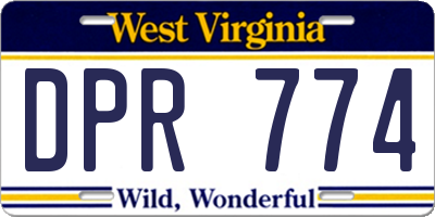 WV license plate DPR774