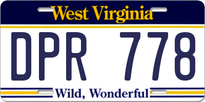 WV license plate DPR778