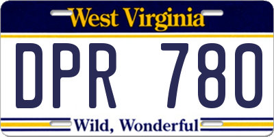 WV license plate DPR780