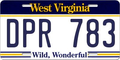 WV license plate DPR783